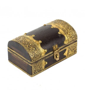 half round box - wood and brass work