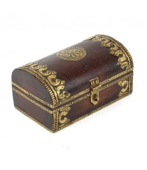 half round box - wood and brass work