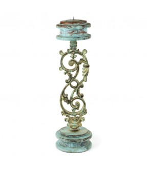 Wooden and iron candle stand