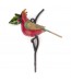 Crochet oiseau métal rouge