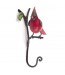 Crochet oiseau métal rouge
