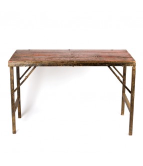 Colored table - folding leg - teak wood