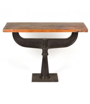 Industrial console - made from old balance & teak  top