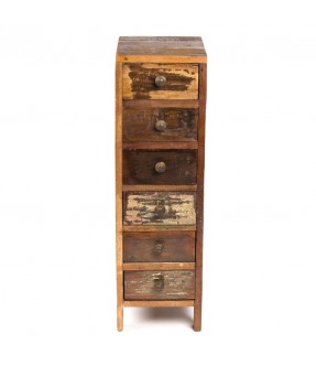 Bed side 6 drawers - teak wood